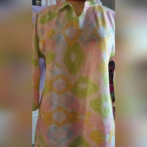 NWT ATELIER 5 BY Gozde Yilmaz Abstract Pastel Blouse Size M